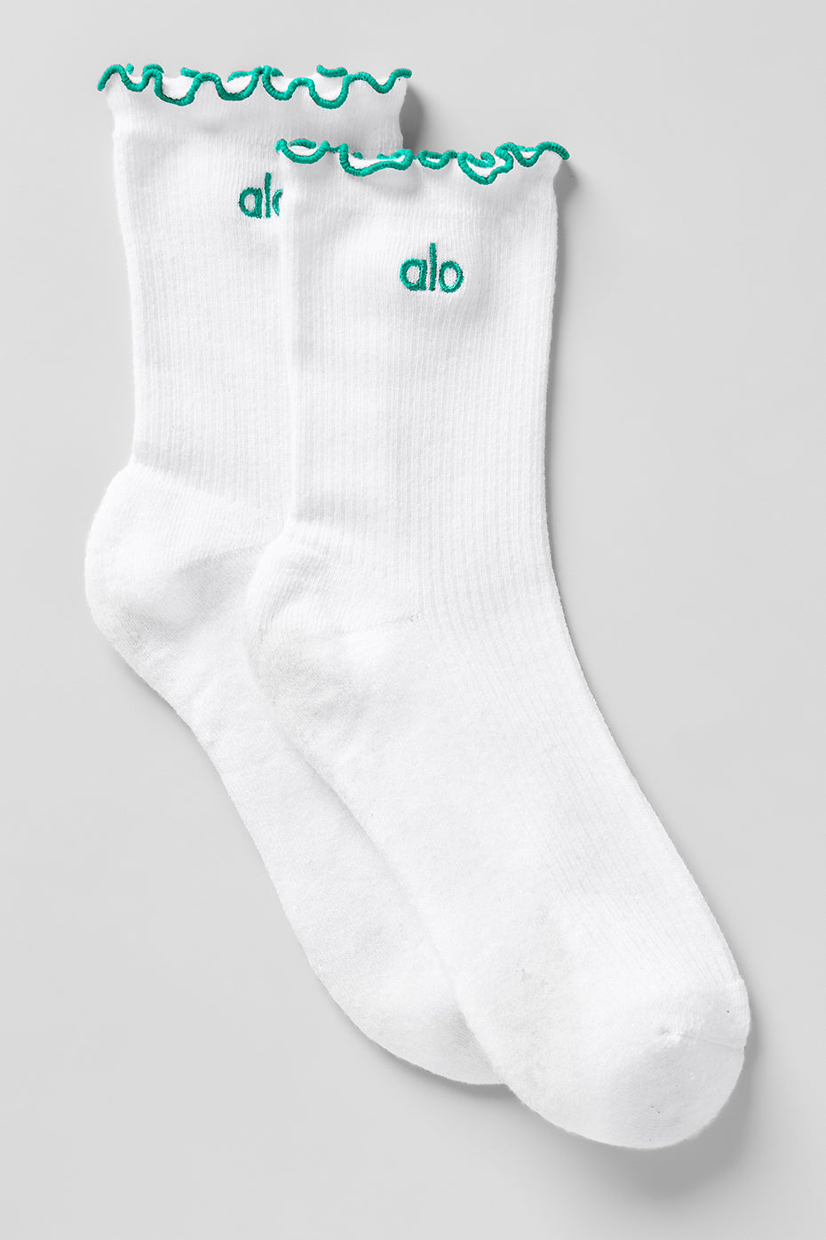 タイツ・ソックス [Alo Yoga] Women's Lettuce Edge Sock Women's Lettuce Edge Sock - White | ALO
