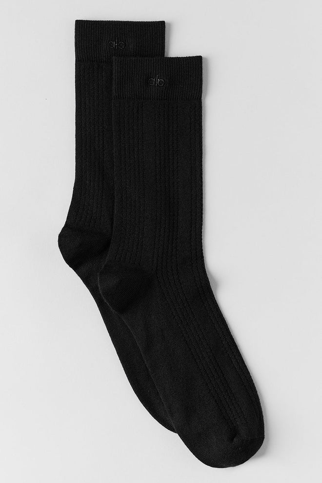 Cashmere Mesh Sock - Black