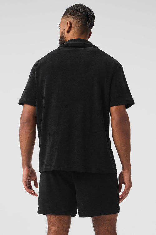 Coastal Terry Button Up - Black