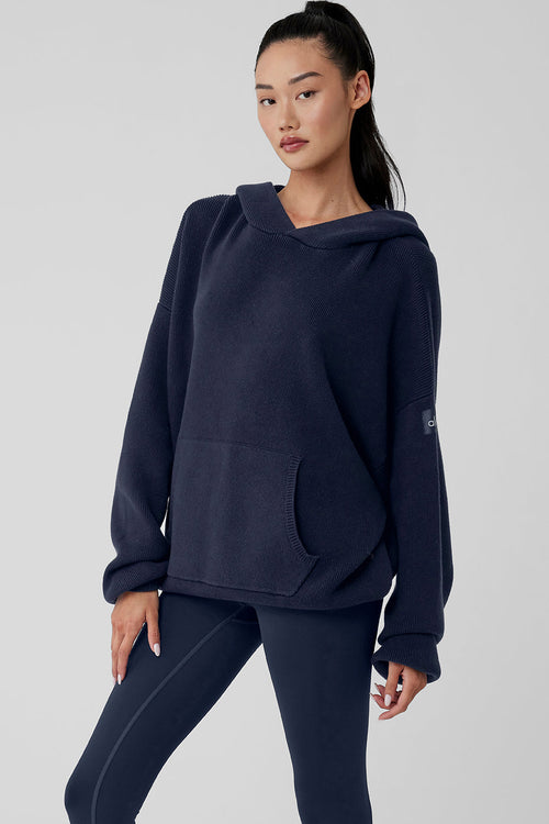 Scholar Hooded Sweater - Navy