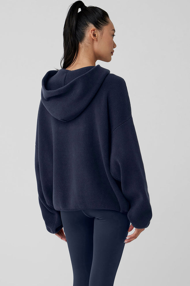 Scholar Hooded Sweater - Navy