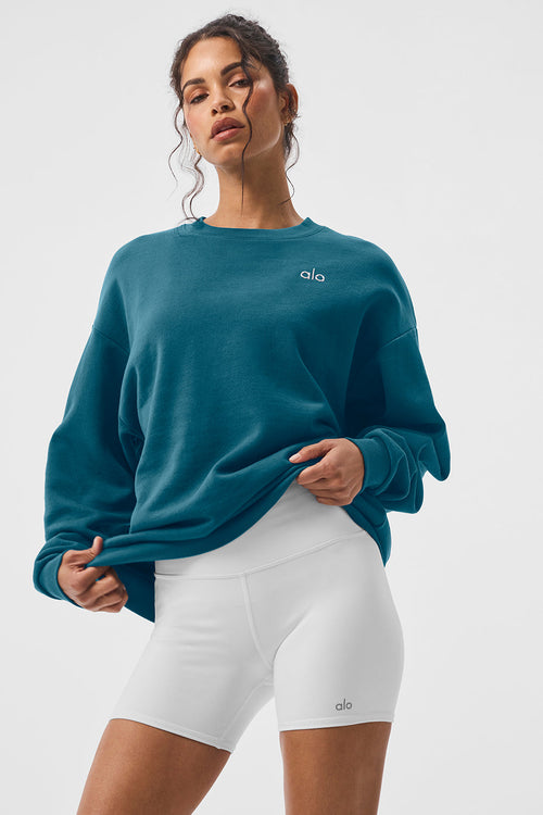 Accolade Crew Neck Pullover - Oceanic Teal