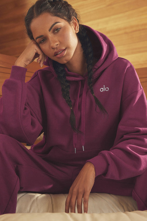 Track Alo Accolade Hoodie - Wild Berry - S at Alo Yoga