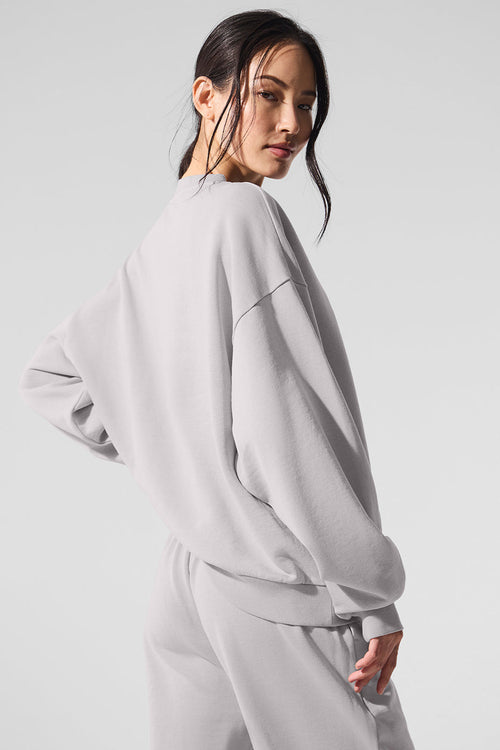 Washed Accolade Crew Neck Pullover - Grey Sky Wash