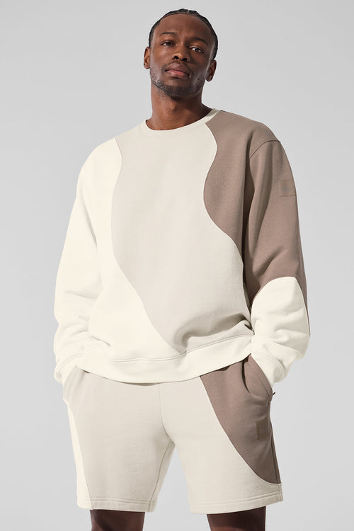 Make Waves Crew Neck Pullover - Ivory/Bone/Gravel