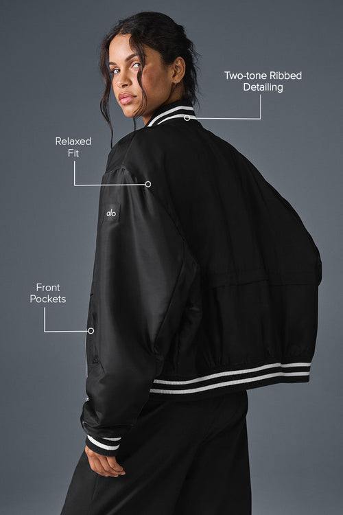 Afterglow Varsity Jacket - Black