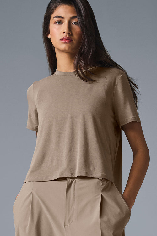 Cropped All Day Short Sleeve - Gravel