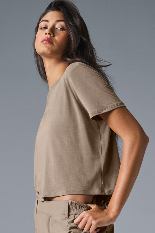 Cropped All Day Short Sleeve - Gravel