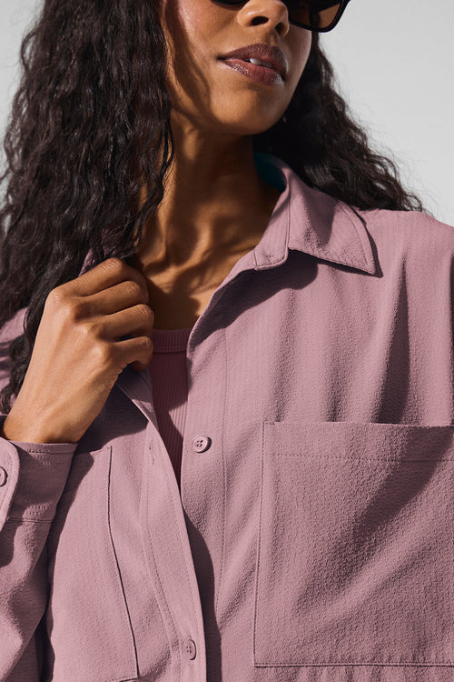 Dreamscape Button Down Long Sleeve - Smoky Quartz