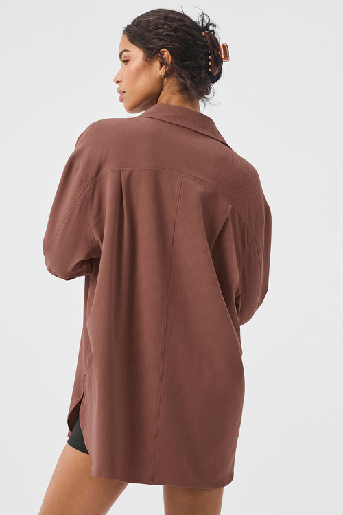 Dreamscape Button Down Long Sleeve - Chestnut