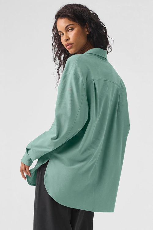 Dreamscape Button Down Long Sleeve - Botanical Green