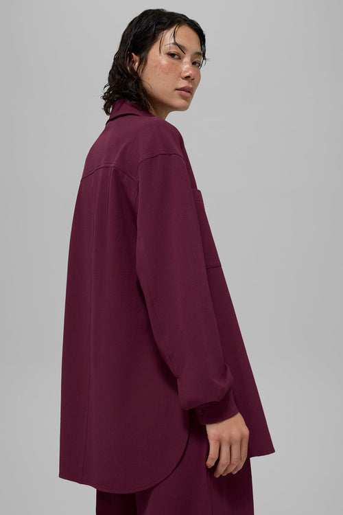 Dreamscape Button Down Long Sleeve - Burgundy