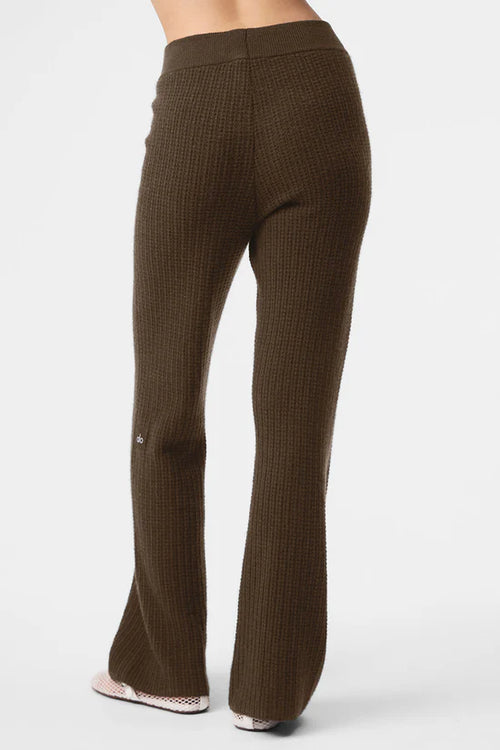 Cashmere High-Waist Plush Waffle Pant - Espresso