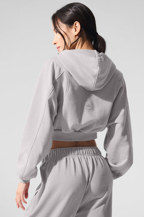 Washed Sweet Escape Zip Up Hoodie - Grey Sky Wash