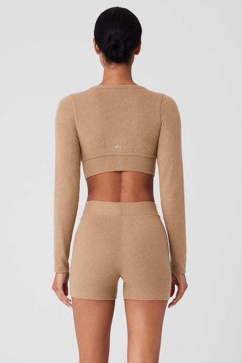 Alolux Cropped Me Time Cardigan - Toasted Almond