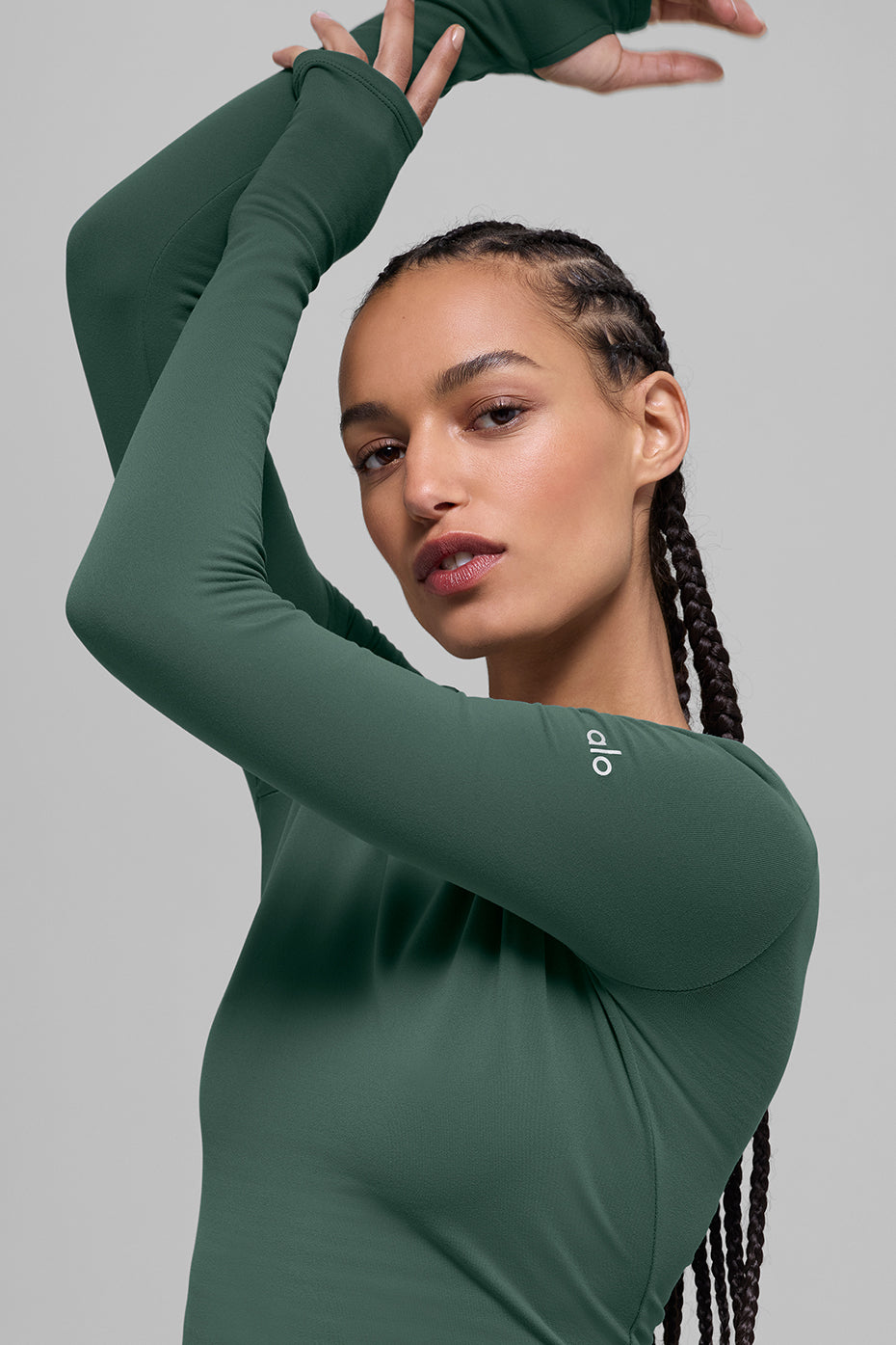 Airbrush Winter Warm Nocturne Long Sleeve - Clover Green – Alo