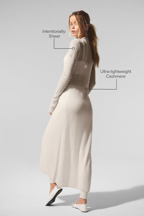 Sheer Cashmere Long Cardigan - Ivory