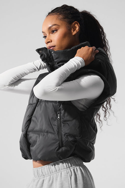 Gold Rush Puffer Vest - Black