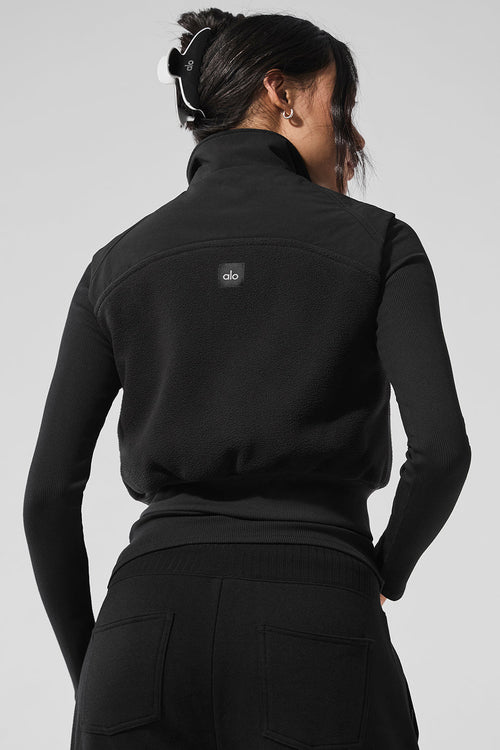 Polar Fleece Wintry Mix Vest - Black