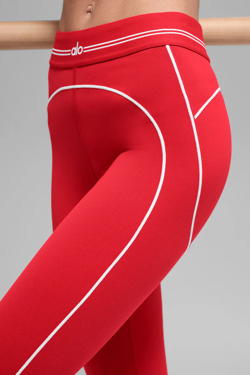Airbrush High-Waist Heart Throb Legging - Bright Red/White
