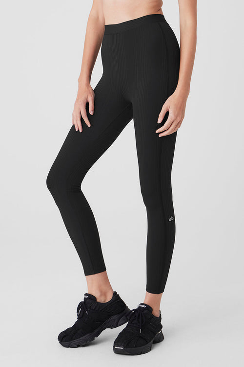 High-Waist 7/8 Run It Back Legging - Black