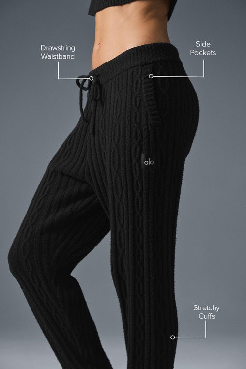 Cable Knit Winter Bliss Pant - Black