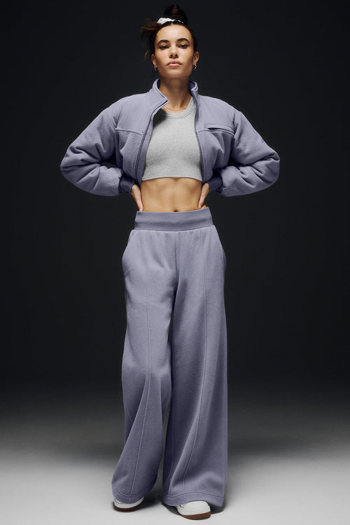 Polar Fleece High-Waist Snowdrift Wide Leg Pant - Fog