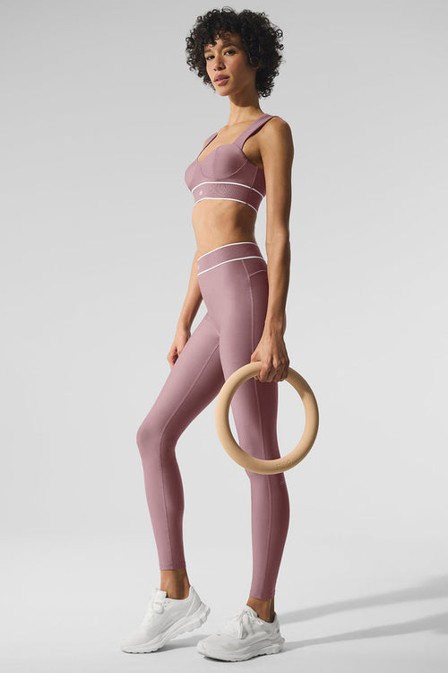 Airlift High-Waist Alignment Legging - Smoky Quartz/White
