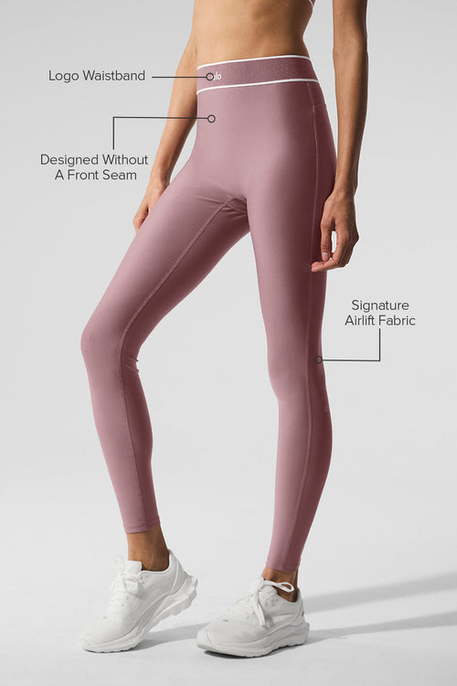 Airlift High-Waist Alignment Legging - Smoky Quartz/White