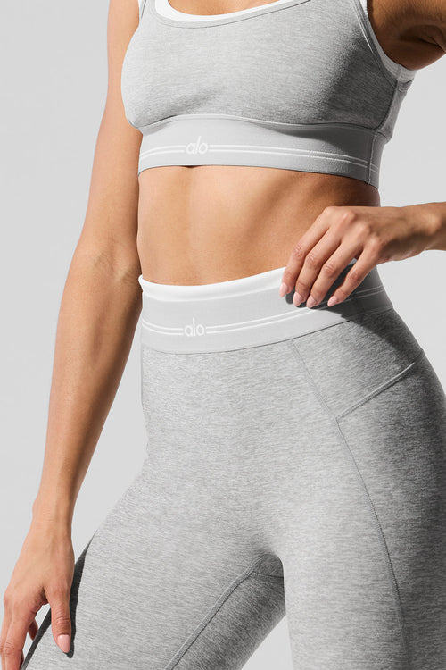 Alosoft High-Waist 7/8 Better Together Legging - Athletic Heather Grey/White