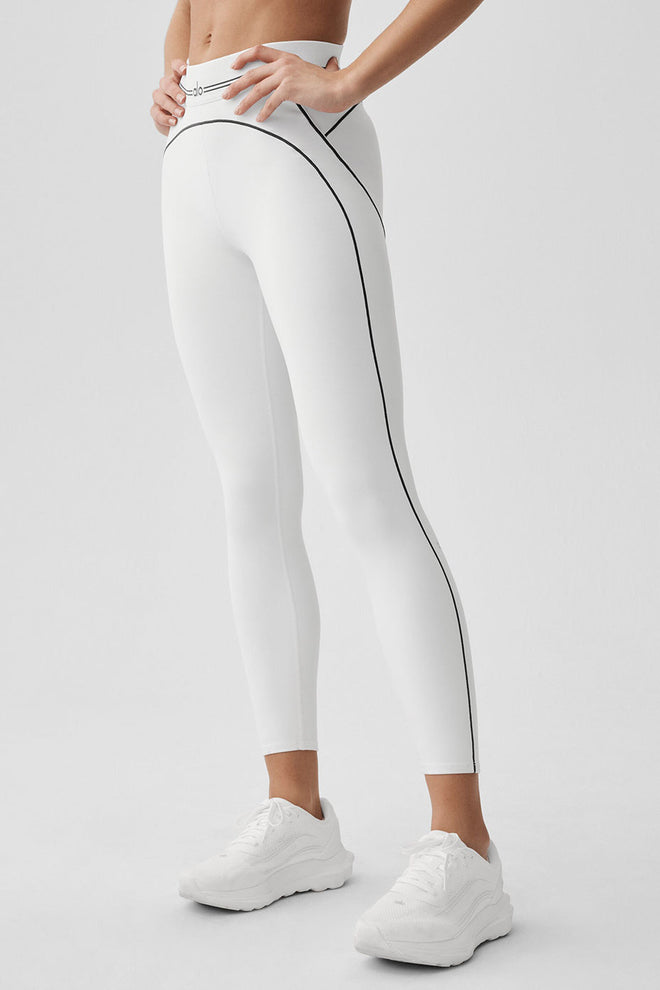 Airbrush High-Waist 7/8 Heart Throb Legging - White/Black