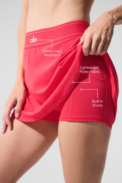 Match Point Tennis Skirt - Candy Red