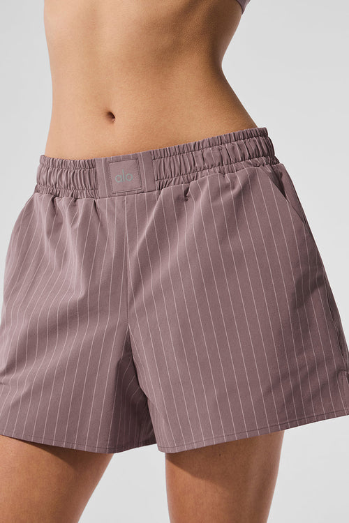 Pinstripe Daylight Boxer Short - Mushroom/Ivory