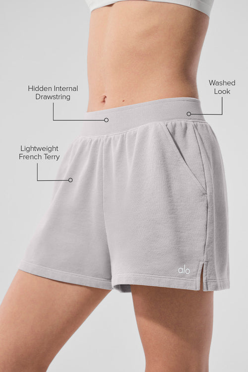 Washed Low Key Sweat Short - Grey Sky Wash