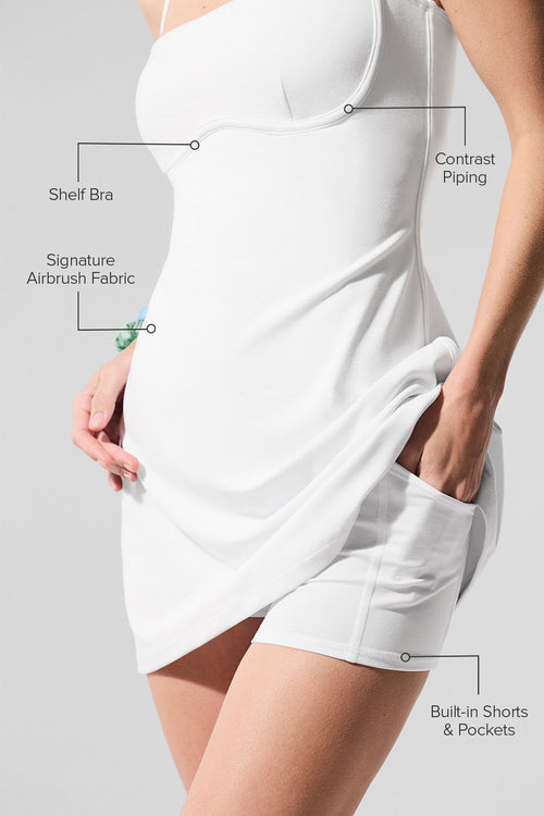 Airbrush Streamlined Dress - White/White