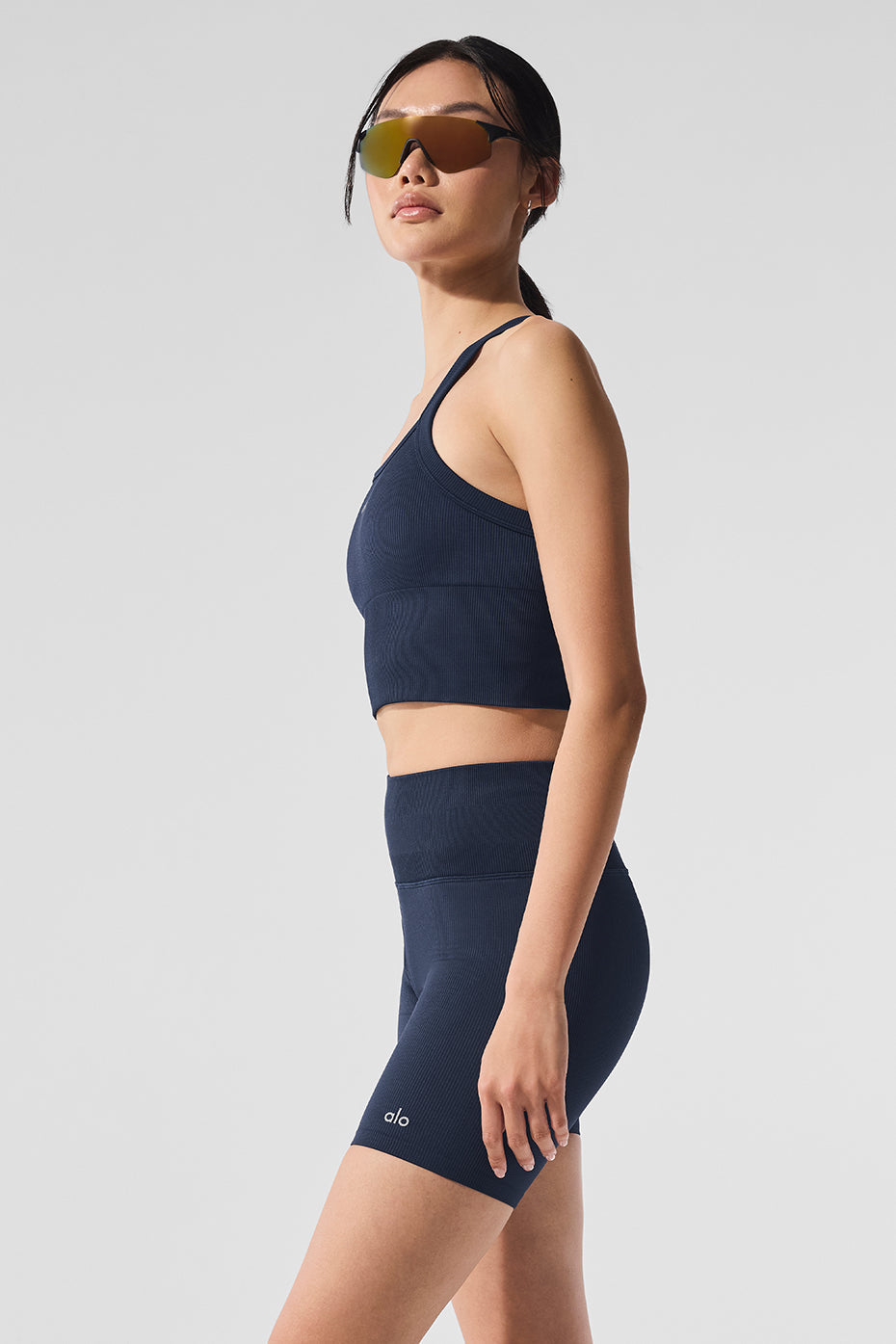 Seamless Ribbed Favorite Bra Tank - Navy – Alo Yoga Mexico