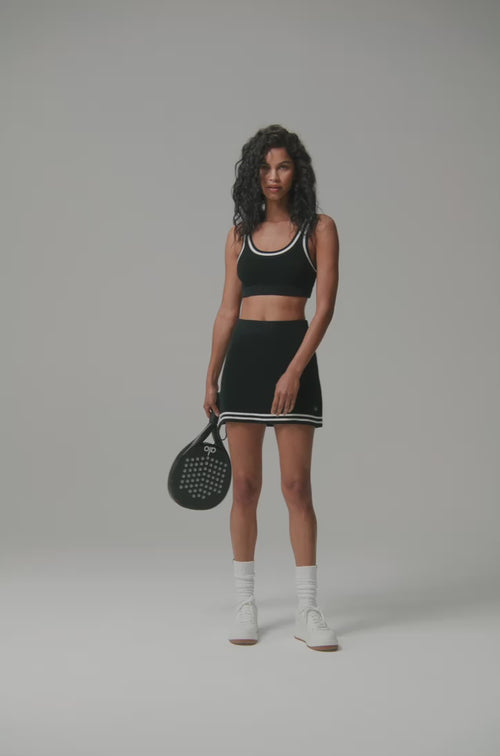 Tennis Club Sweater Knit Bra - Black/Ivory