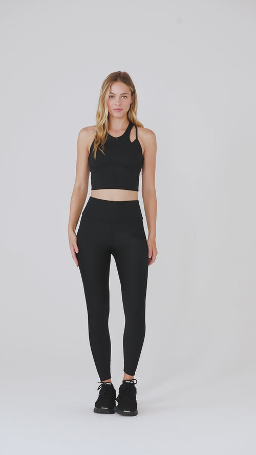 Ribbed Airlift High-Waist 7/8 Enchanted Legging - Black