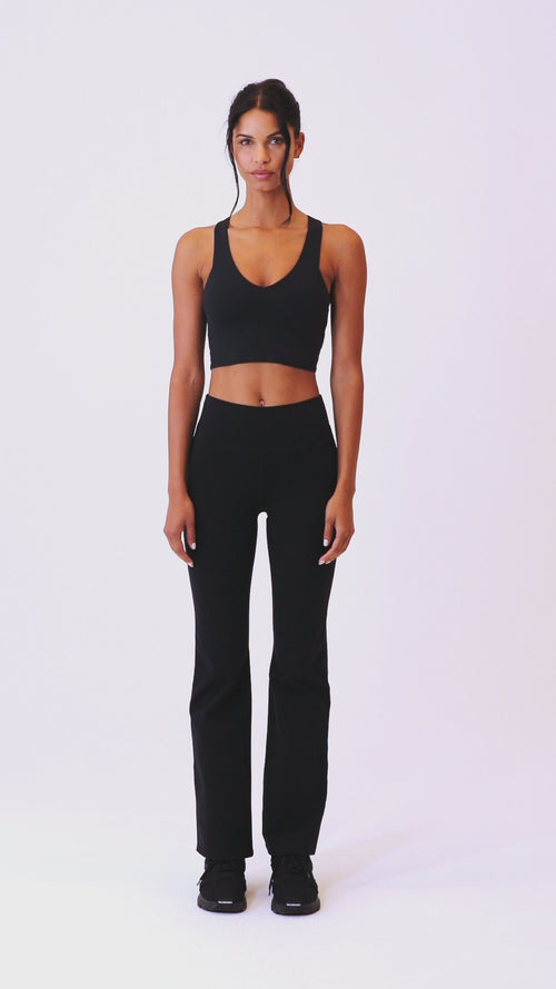 Airbrush High-Waist Flare Legging - Black