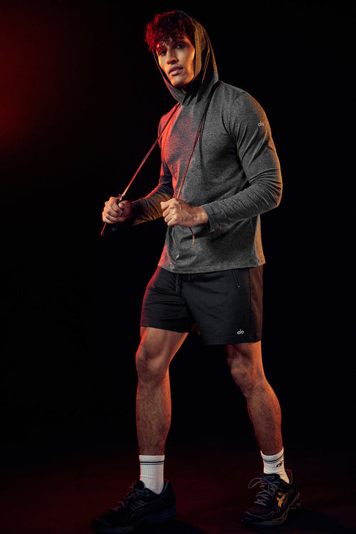 Conquer Reform Long Sleeve With Hood - Dark Heather Grey