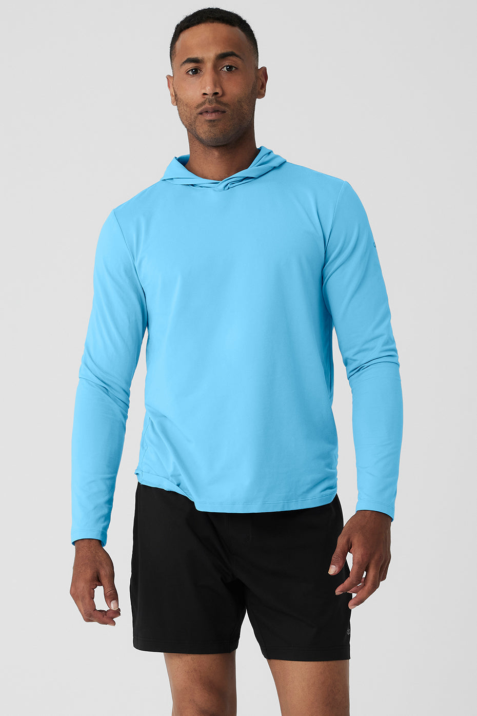 Conquer Reform Long Sleeve With Hood - Azure Blue – Alo Yoga Mexico