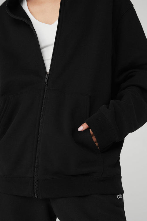 Renown Heavy Weight Full Zip Hoodie - Black