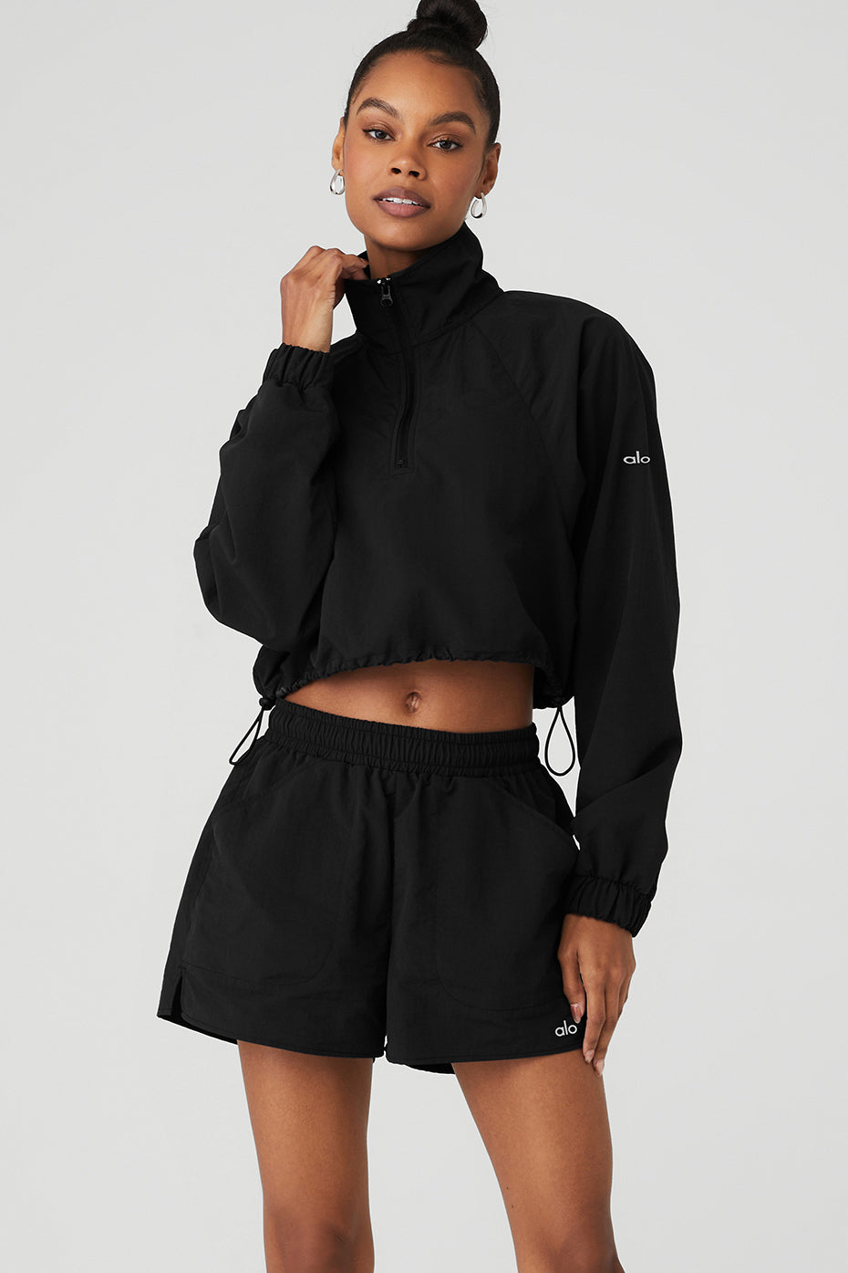 Cropped 1/4 Zip Alumni Pullover - Black – Alo Yoga Mexico