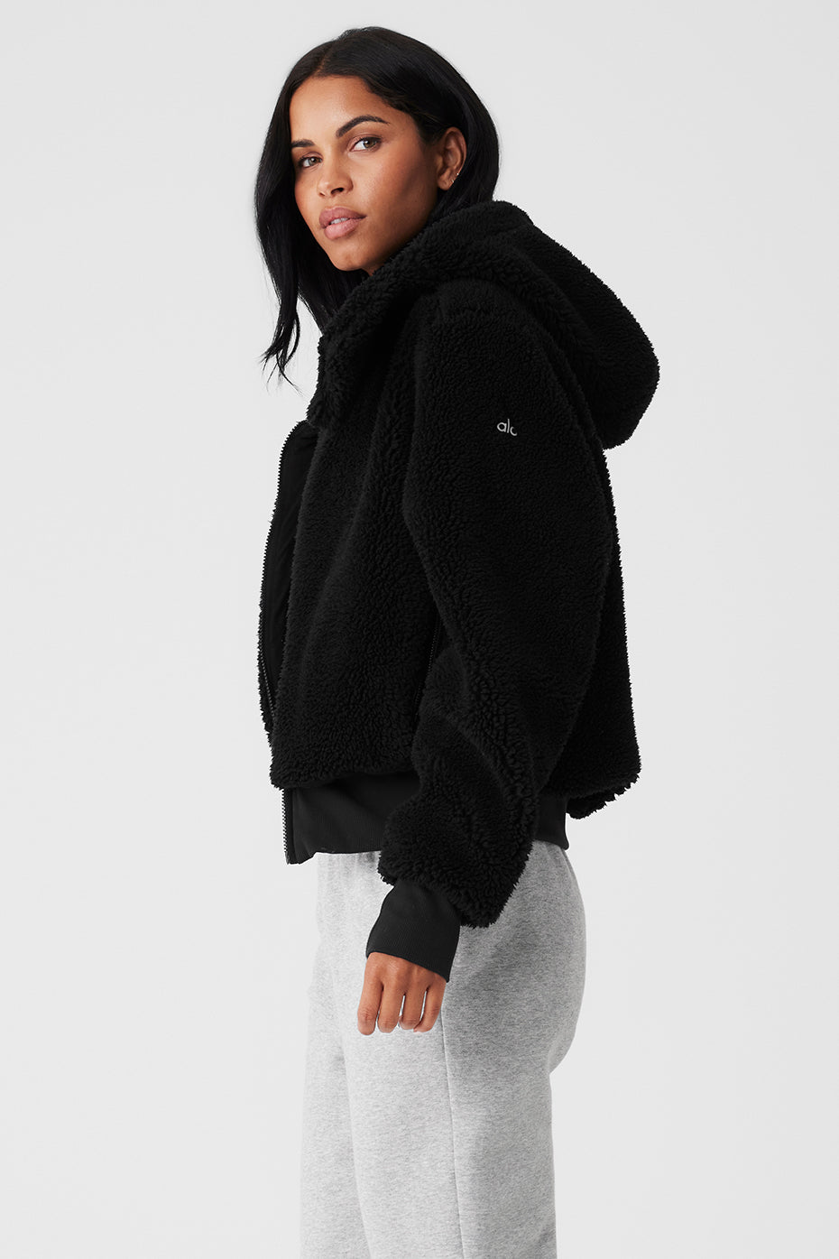 Alo foxy sherpa jacket black new arrivals