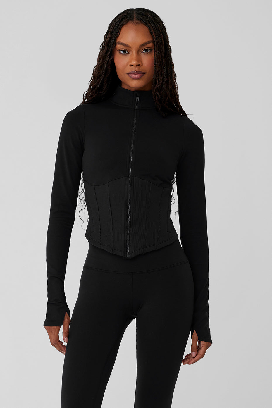 Airbrush Corset Full Zip Jacket - Black – Alo Yoga Mexico