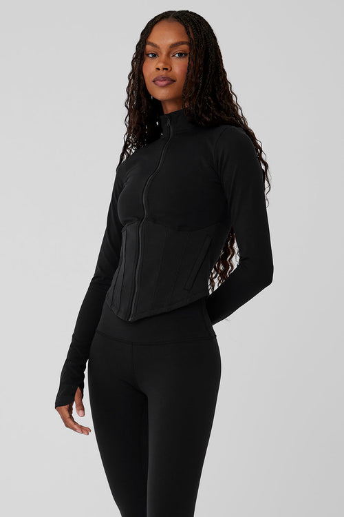 Airbrush Corset Full Zip Jacket - Black – Alo Yoga Mexico