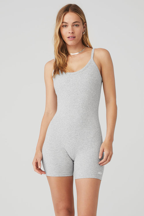 Seamless Ribbed Mellow Onesie - Athletic Heather Grey